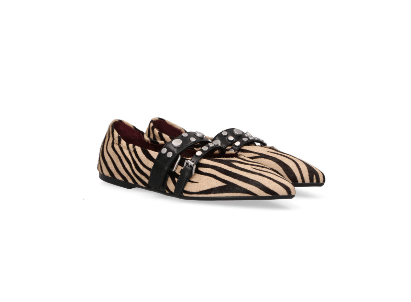 BALLERINA IN PONY ZEBRA - CALZATURE - Due Piedi