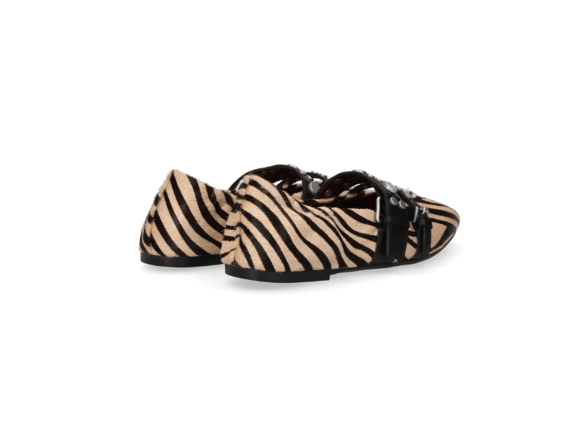 BALLERINA IN PONY ZEBRA - CALZATURE - Due Piedi