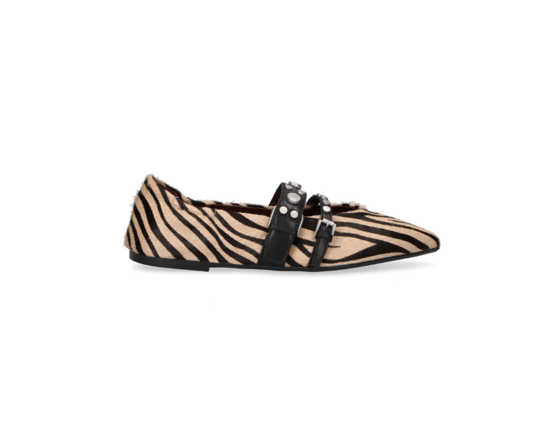 BALLERINA IN PONY ZEBRA - CALZATURE - Due Piedi