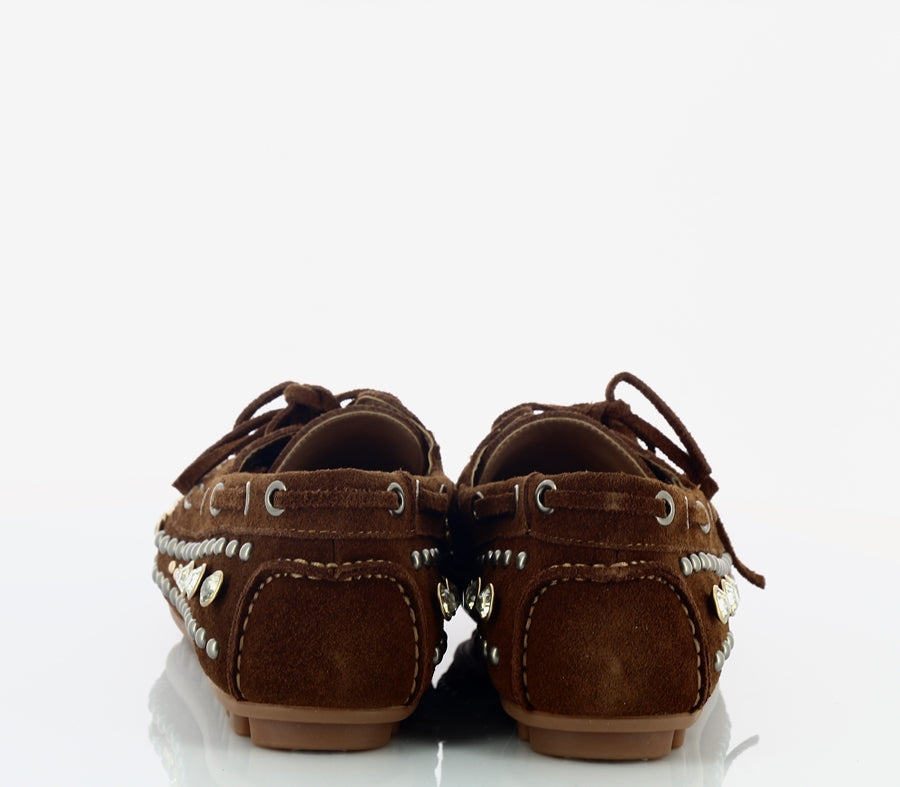 BARCA IN SUEDE E BORCHIE - CALZATURE - Due Piedi