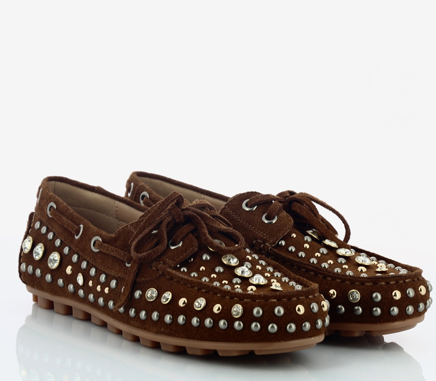 BARCA IN SUEDE E BORCHIE - CALZATURE - Due Piedi