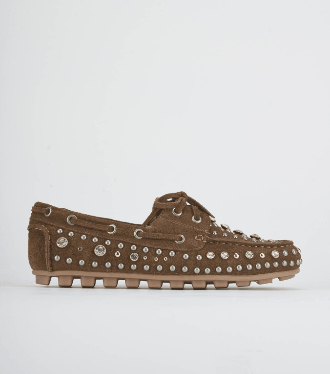 BARCA IN SUEDE E BORCHIE - CALZATURE - Due Piedi