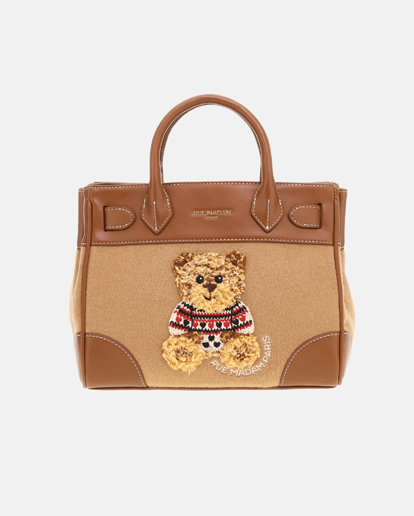 BORSA IN PELLE E TESSUTO A MANO - ACCESSORI - Due Piedi