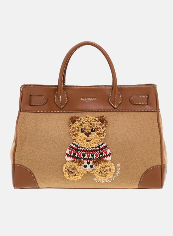 BORSA IN PELLE E TESSUTO A MANO - ACCESSORI - Due Piedi
