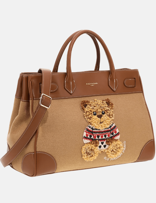 BORSA IN PELLE E TESSUTO A MANO - ACCESSORI - Due Piedi