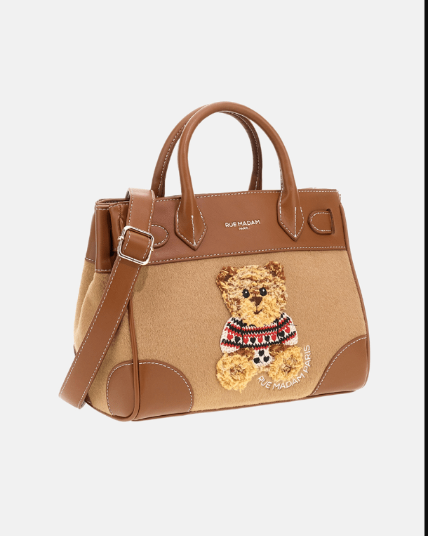 BORSA IN PELLE E TESSUTO A MANO - ACCESSORI - Due Piedi
