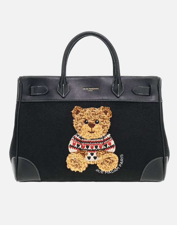 BORSA IN PELLE E TESSUTO A MANO - ACCESSORI - Due Piedi