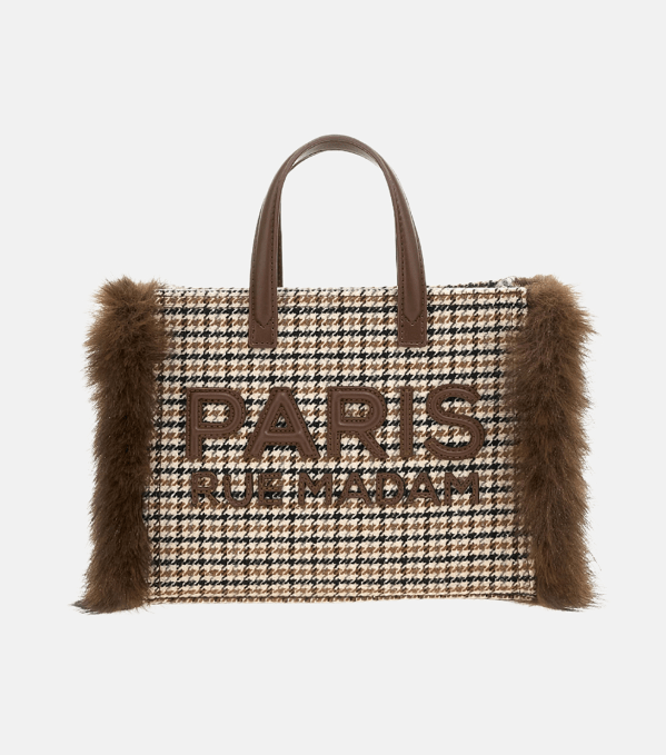 BORSA IN TESSUTO E ECOPELLICCIA - ACCESSORI - Due Piedi