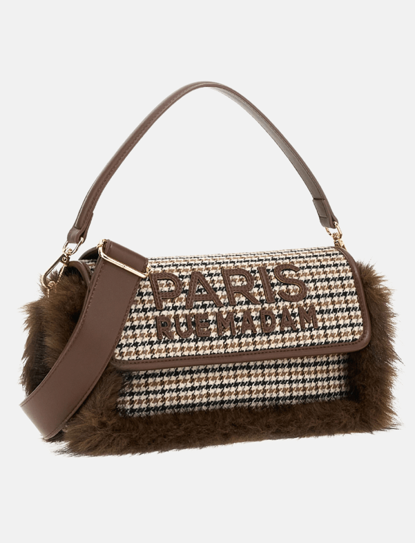 BORSA IN TESSUTO E ECOPELLICCIA - ACCESSORI - Due Piedi