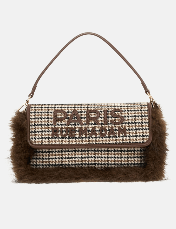 BORSA IN TESSUTO E ECOPELLICCIA - ACCESSORI - Due Piedi