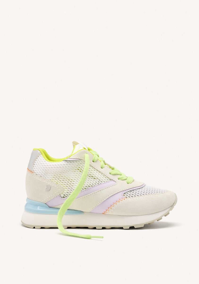 SNEAKERS TESSUTO E PELLE BIANCO