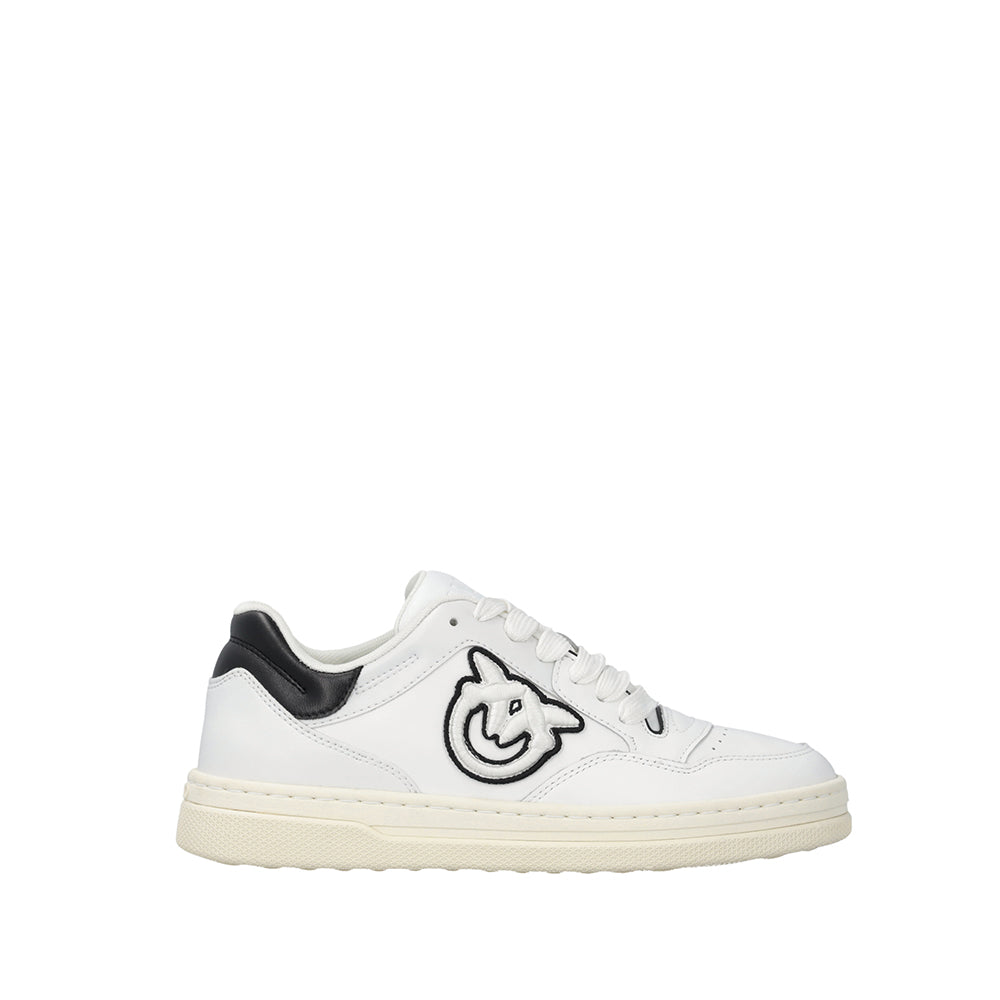 SNEAKERS IN PELLE WHITE BLACK