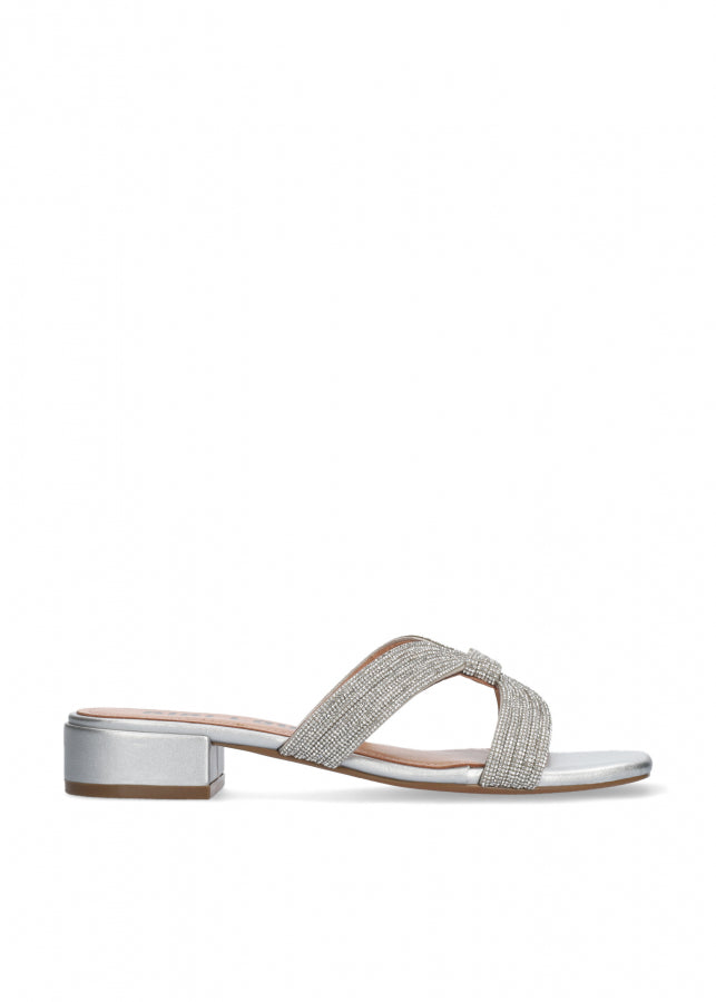 CIABATTA CON STRASS PLATA