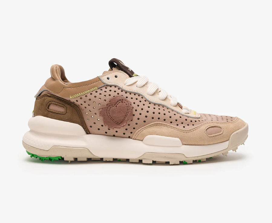 SNEAKERS IN TESSUTO E PELLE CREAMY PEACH