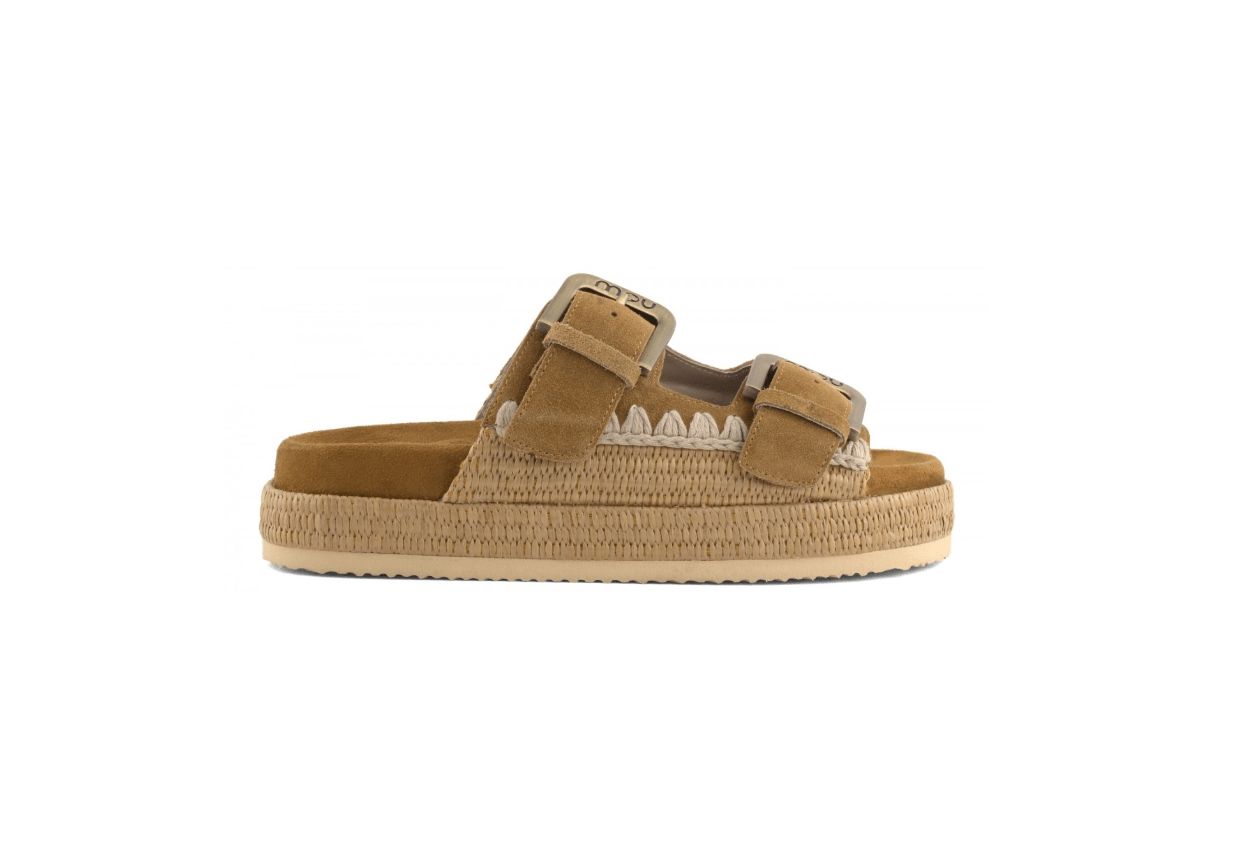 CIABATTA DUE FASCE RAFFIA - CALZATURE - Due Piedi
