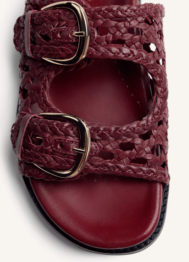 CIABATTA IN PELLE DUE FASCIE INTRECCIATA - CALZATURE - Due Piedi
