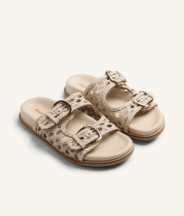 CIABATTA IN PELLE DUE FASCIE INTRECCIATA - CALZATURE - Due Piedi