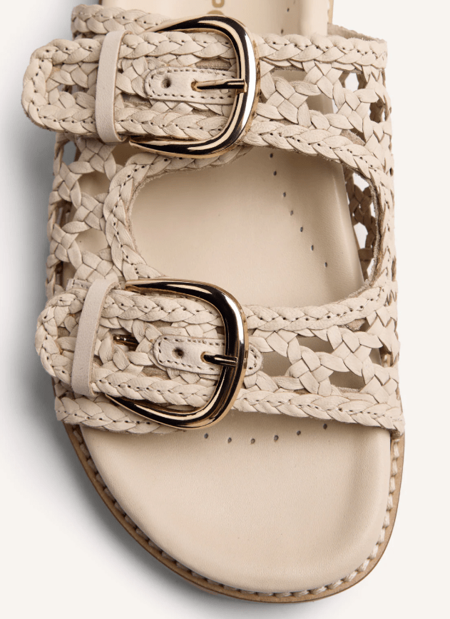 CIABATTA IN PELLE DUE FASCIE INTRECCIATA - CALZATURE - Due Piedi