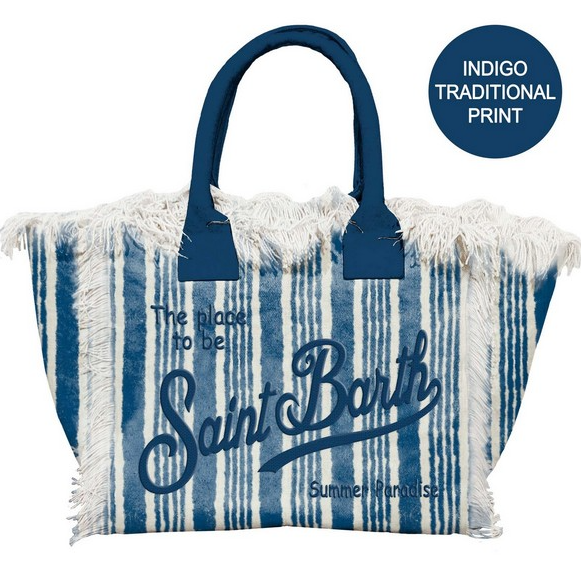 BORSA RIGHE BIANCO BLU