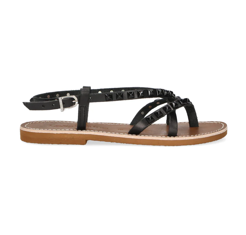 SANDALO IN PELLE NERO