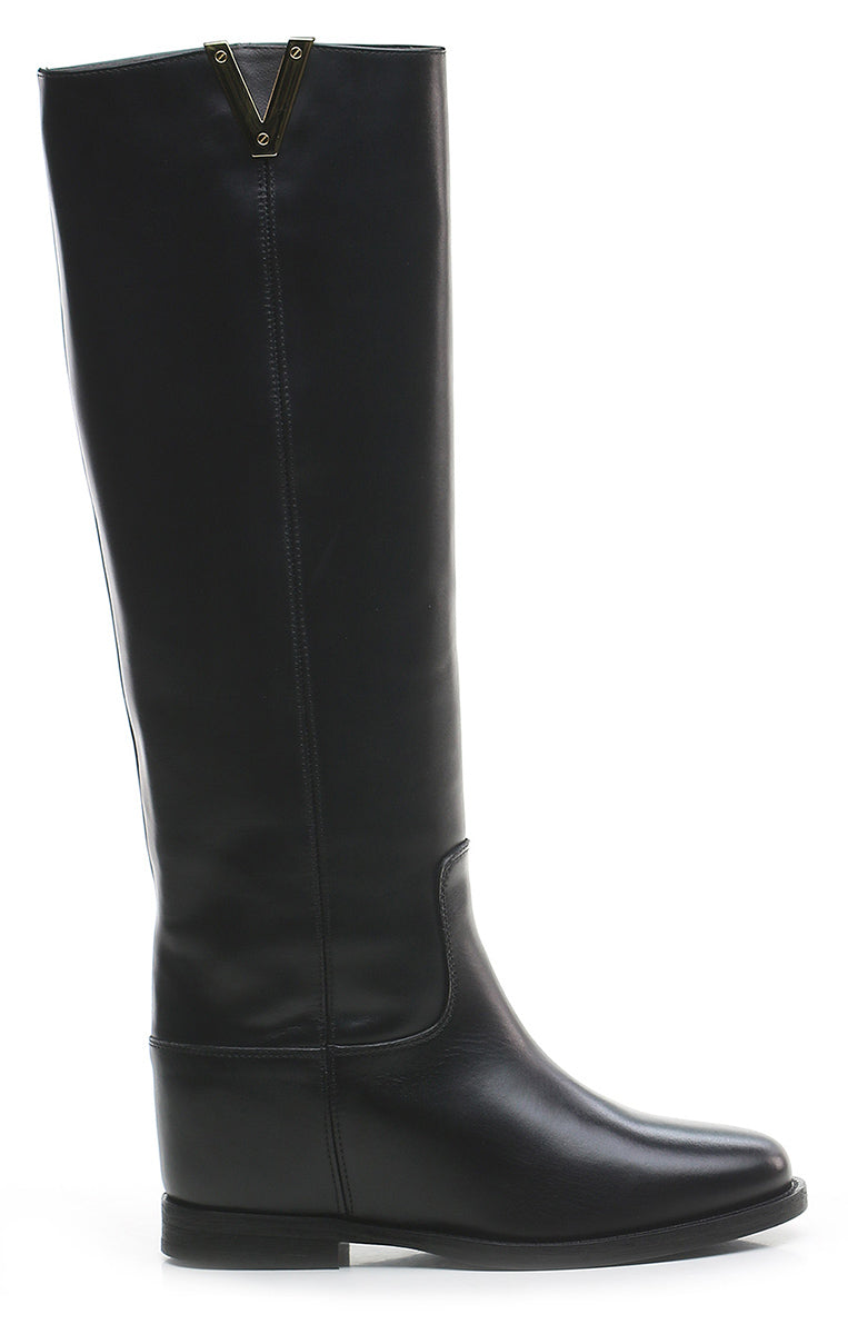 STIVALE IN PELLE BLACK CON V