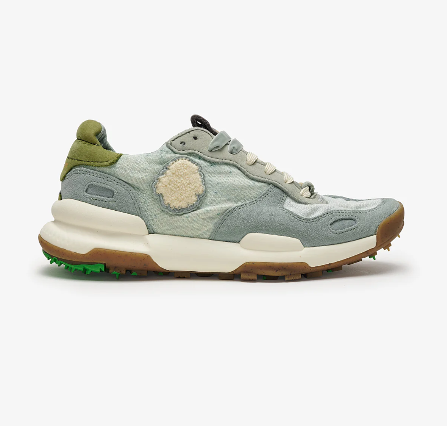 SNEAKERS IN TESSUTO E PELLE CAMO MILKY JADE