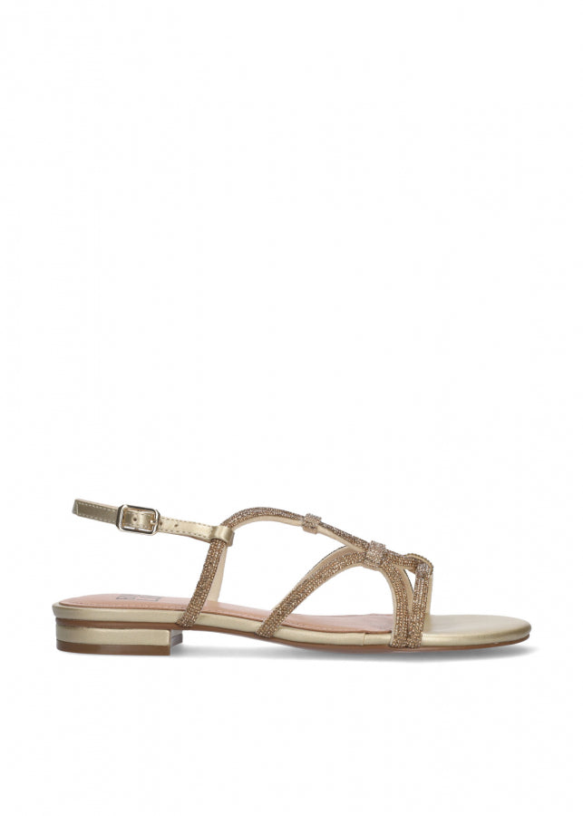 SANDALO CON STRASS ORO