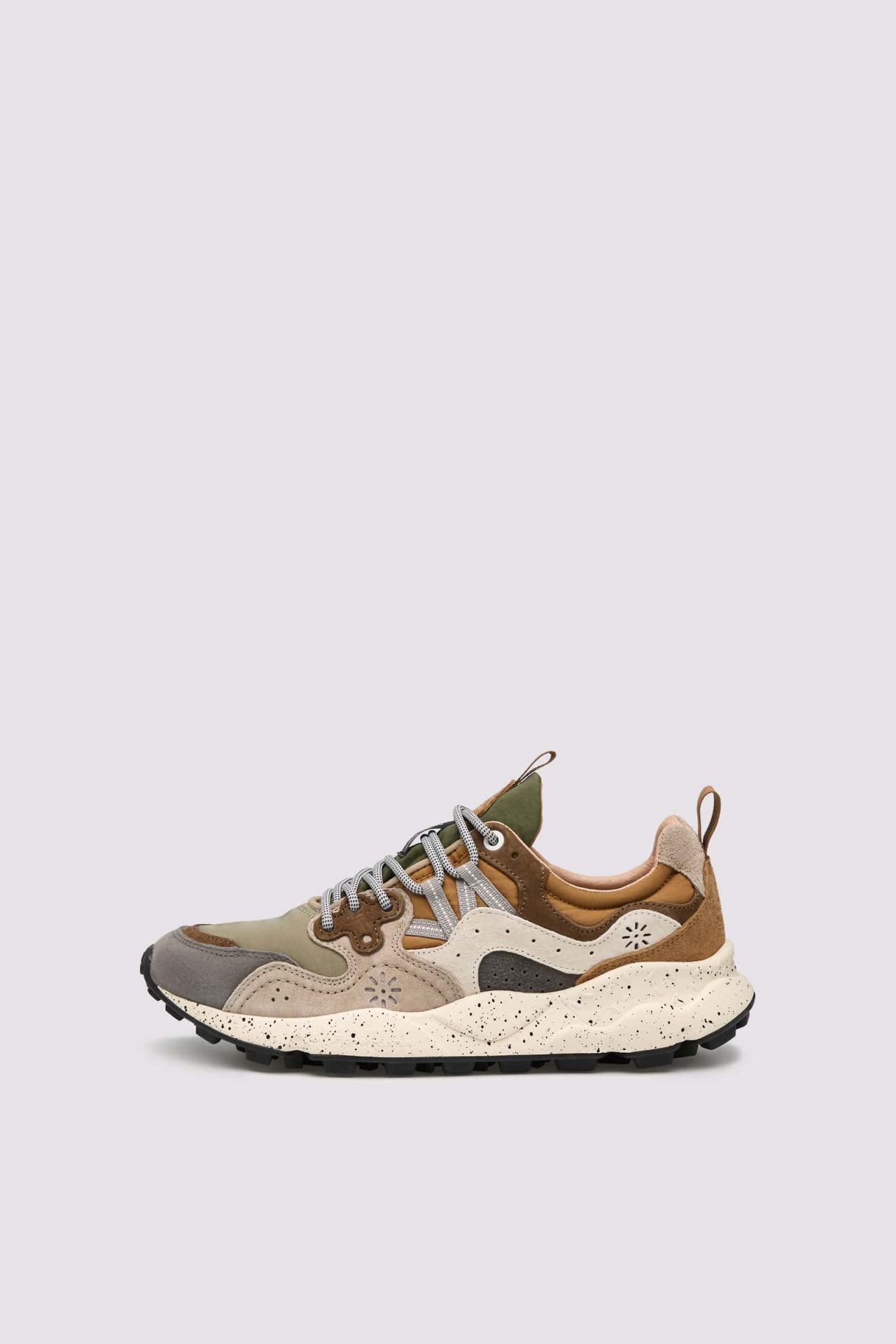 SNEAKERS IN TESSUTO E PELLE GREY ONION