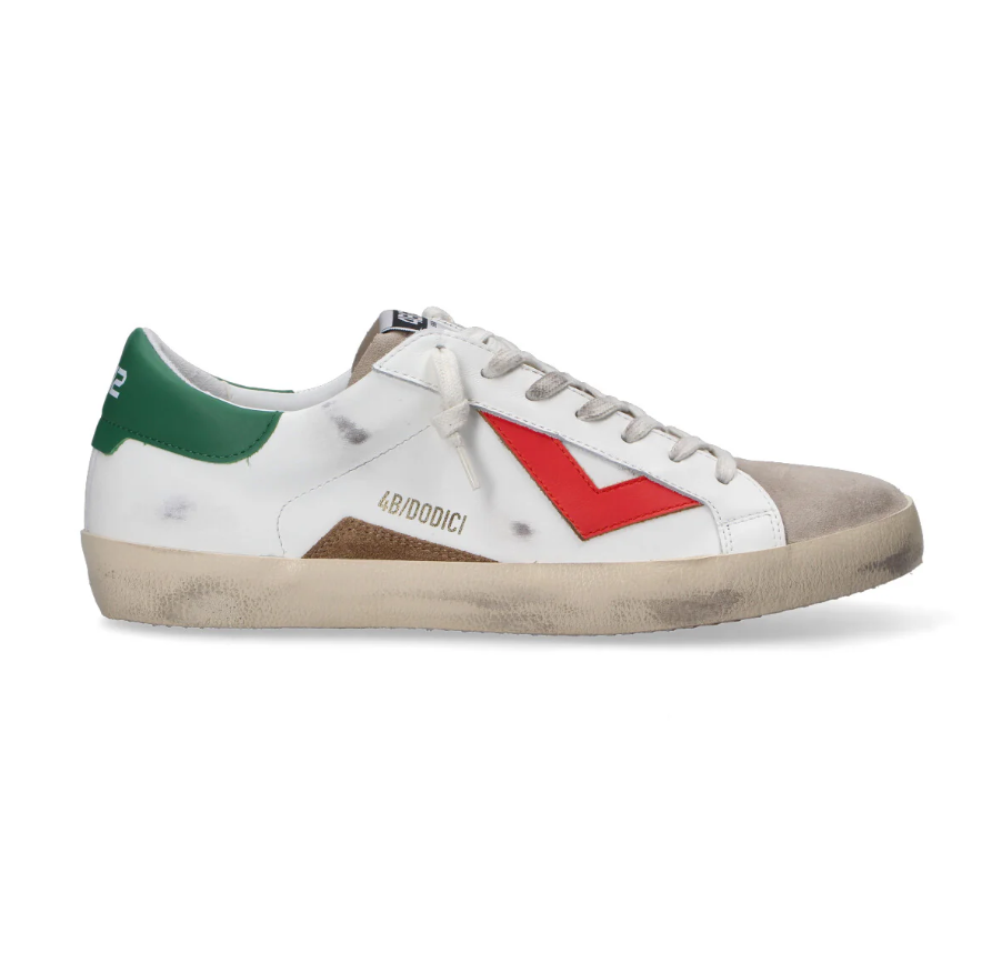 SNEAKERS IN PELLE WHITE CORDA