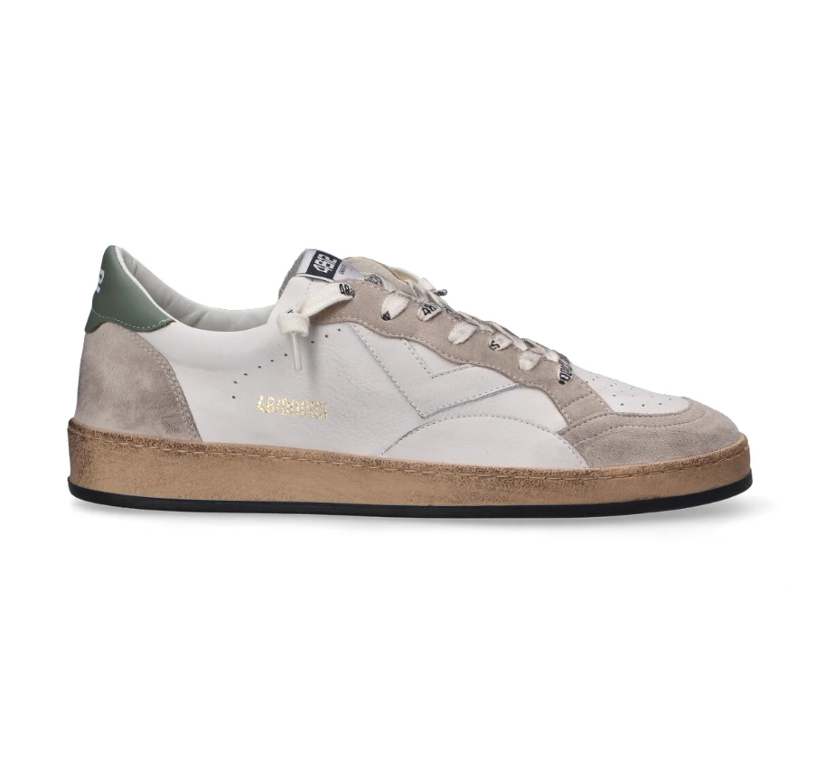 SNEAKERS IN PELLE GREY GREEN