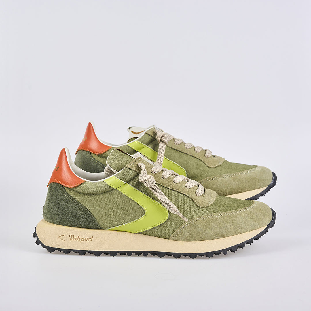 SNEAKERS IN PELLE MILITARE