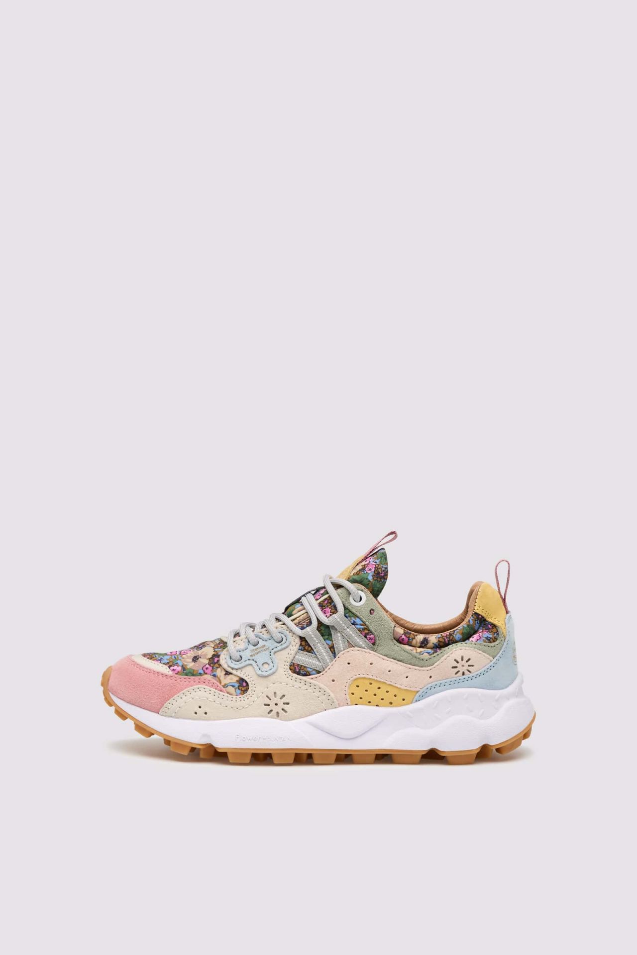 SNEAKERS IN TESSUTO E PELLE ROSE MILK
