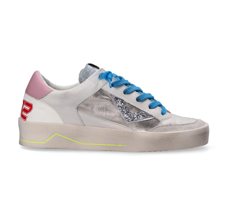 SNEAKERS IN PELLE BIANCO ROSA
