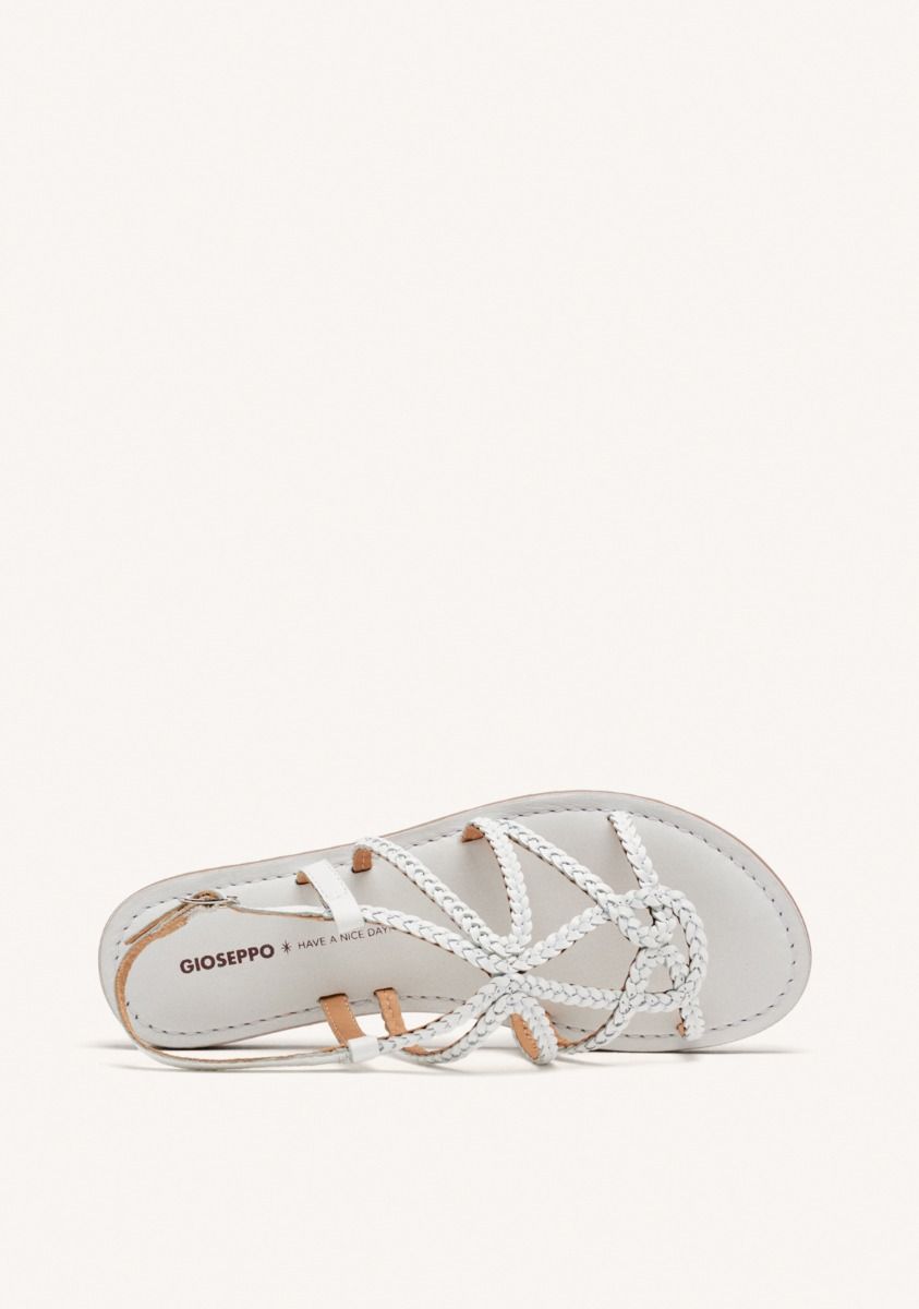 SANDALO BASSO IN PELLE BIANCO