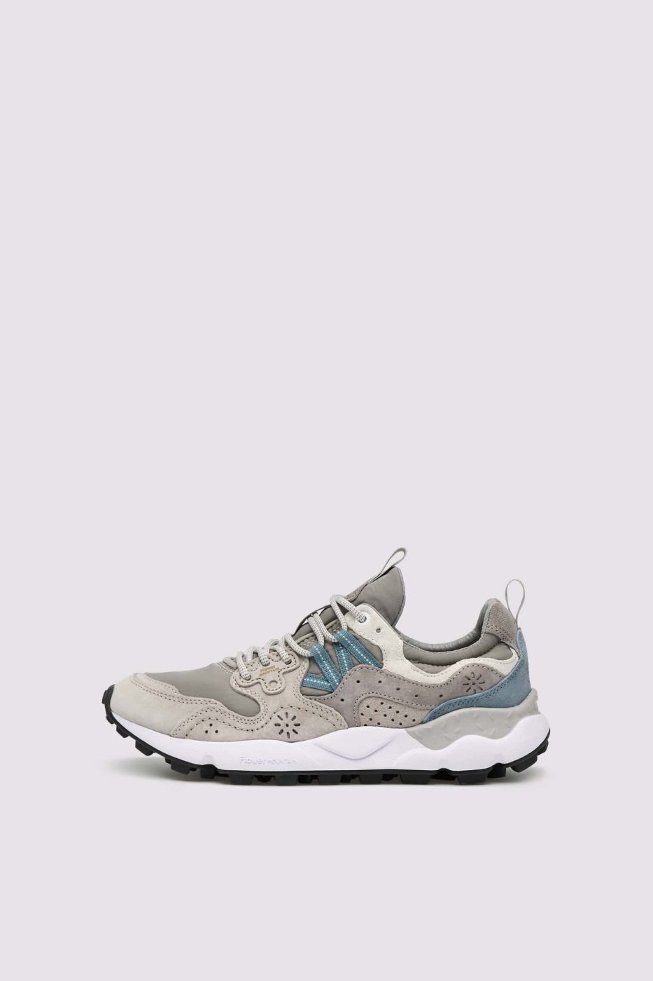 SNEAKERS IN TESSUTO E PELLE ANTRACITE GRY