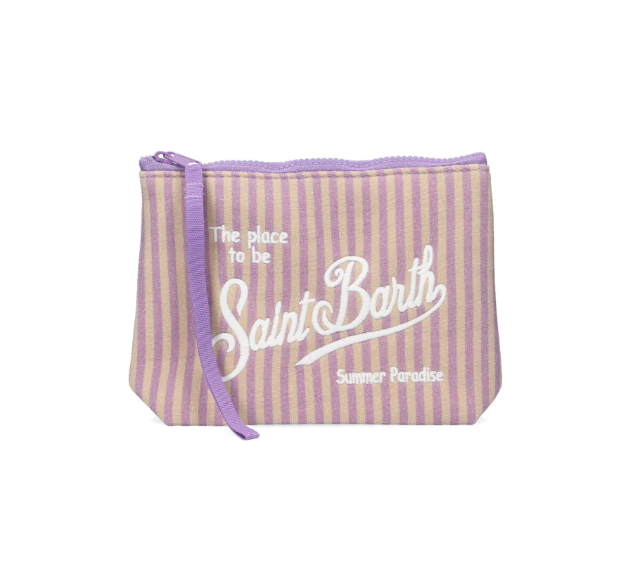 POCHETTE LUREX RIGHE ROSA