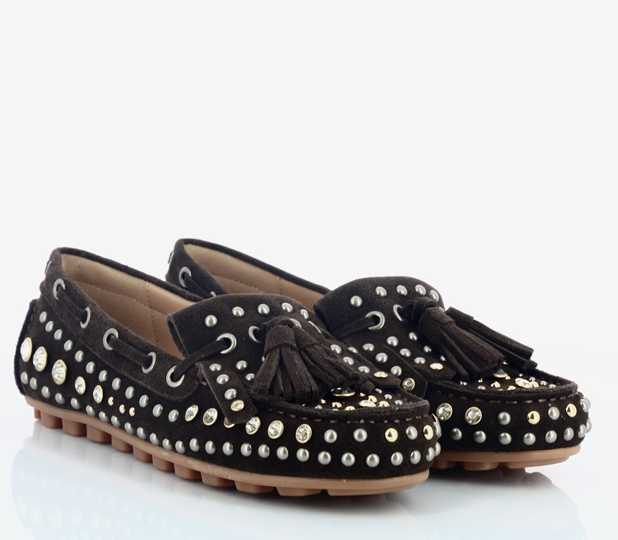 MOCASSINO IN SUEDE E BORCHIE - CALZATURE - Due Piedi