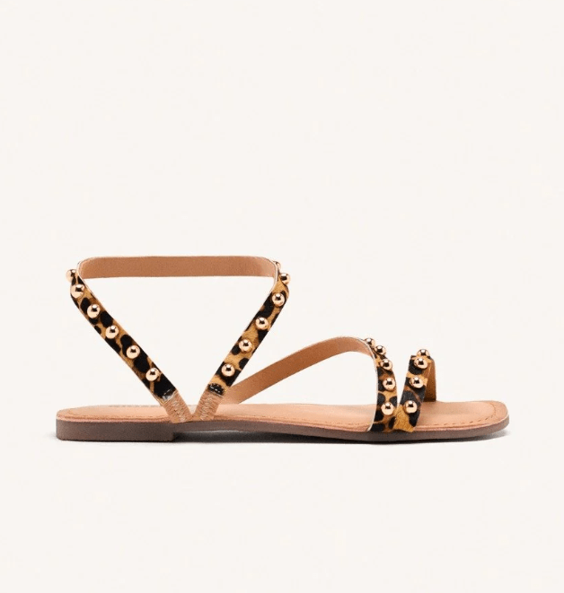 SANDALO BASSO BORCHIE LEOPARDO - CALZATURE - Due Piedi