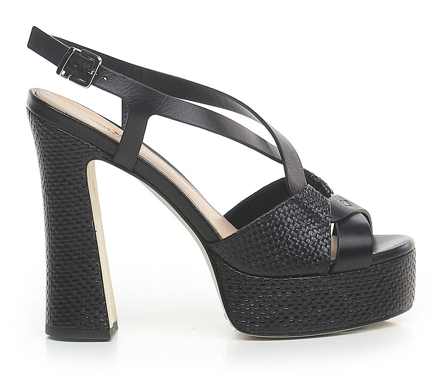 SANDALO PLATEAU IN RAFFIA - CALZATURE - Due Piedi