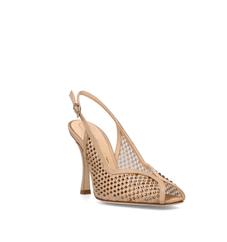 SLINGBACK IN RASO CON STRASS - CALZATURE - Due Piedi