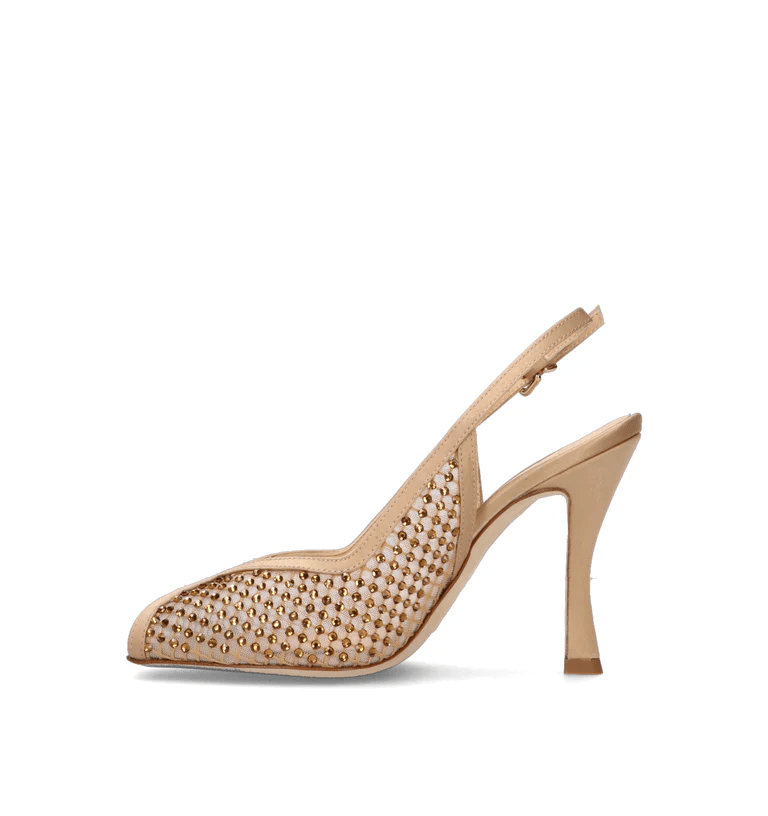 SLINGBACK IN RASO CON STRASS - CALZATURE - Due Piedi