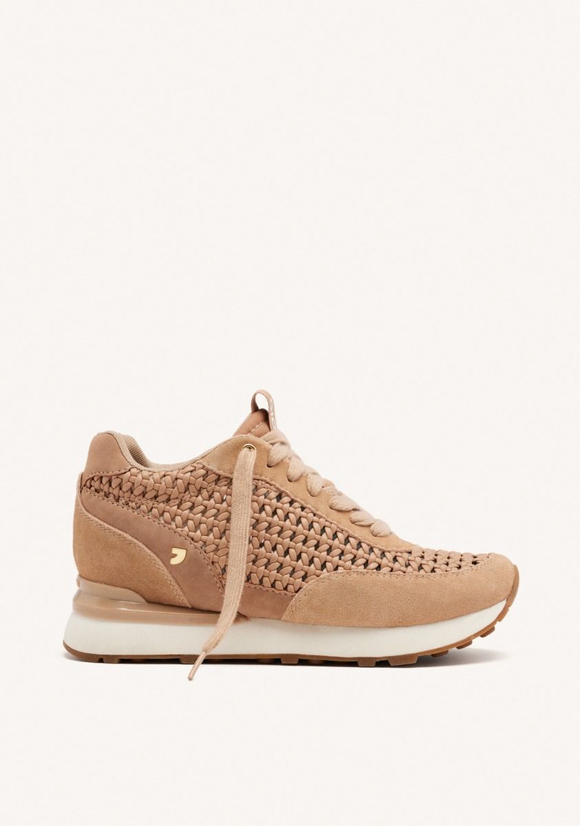 SNEAKERS TESSUTO E PELLE BEIGE - CALZATURE - Due Piedi