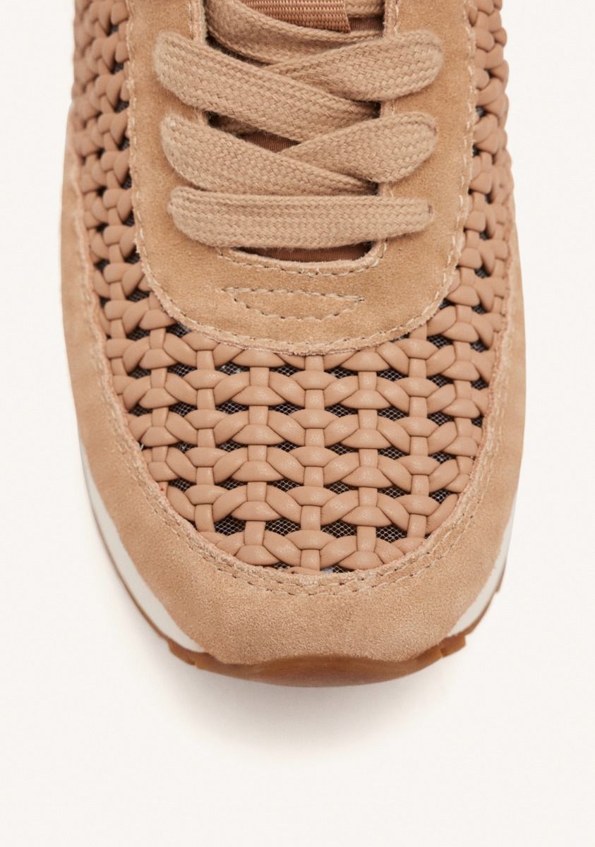SNEAKERS TESSUTO E PELLE BEIGE - CALZATURE - Due Piedi