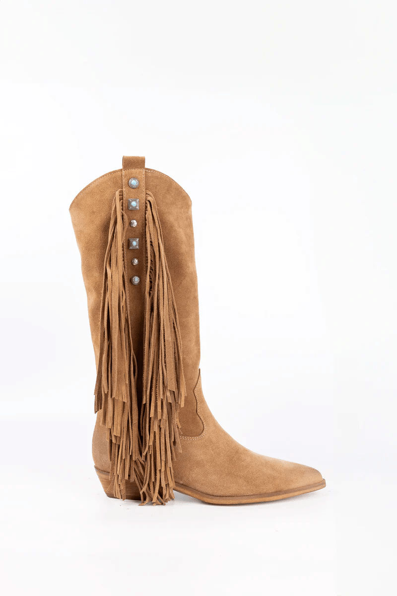 STIVALE IN CAMOSCIO CON FRANGE - CALZATURE - Due Piedi